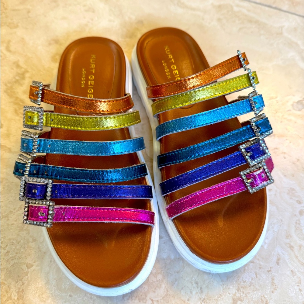 Rainbow sandals, Kurt Geiger, girls size 2